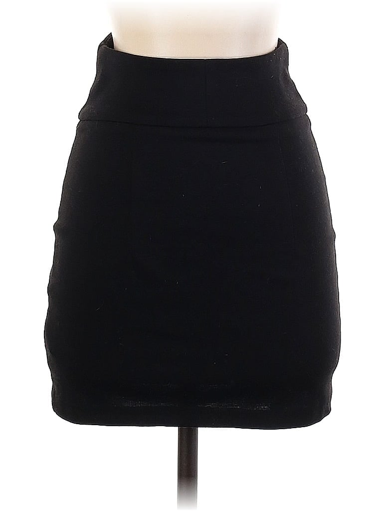 Silence and Noise Solid Tortoise Black Casual Skirt Size S - photo 1