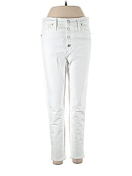Madewell 10" High-Rise Skinny Crop Jeans in Pure White: Button-Front Edition (view 1)