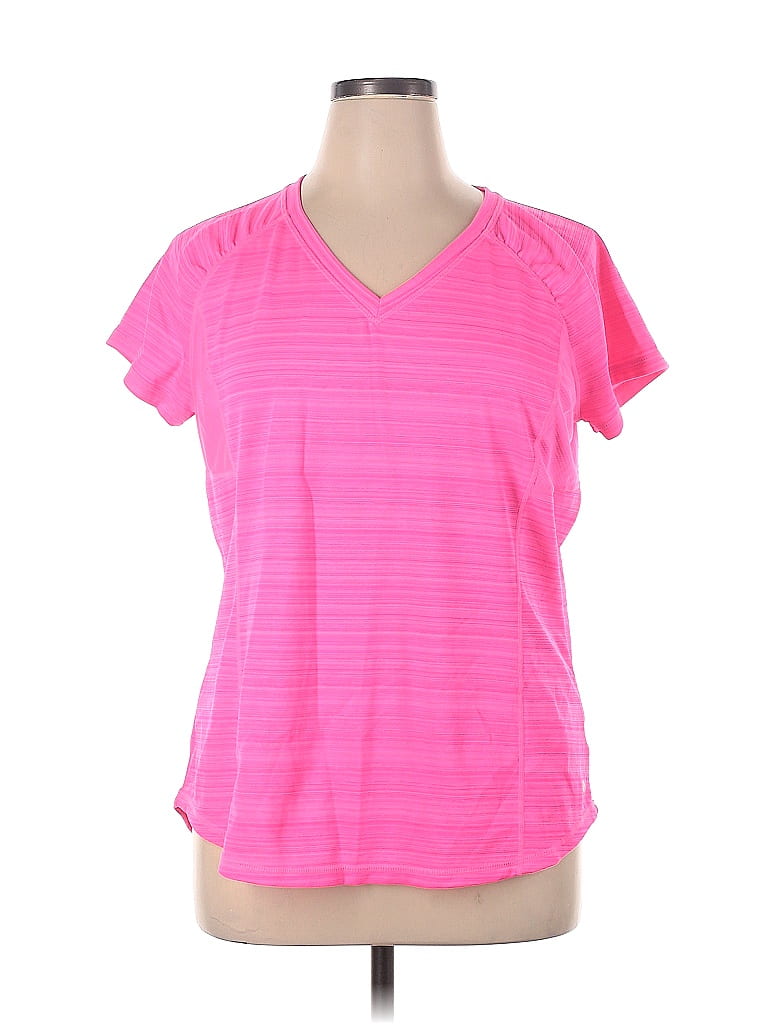 Xersion 100% Polyester Stripes Pink Active T-Shirt Size XL - 51% off