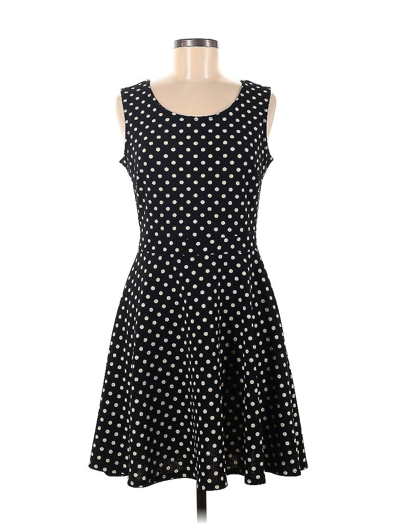 Gilli Polka Dots Hearts Stars Black Casual Dress Size M - photo 1
