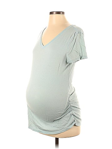 Isabel Maternity Solid Gray Short Sleeve T-Shirt Size S (Maternity) - 18%  off