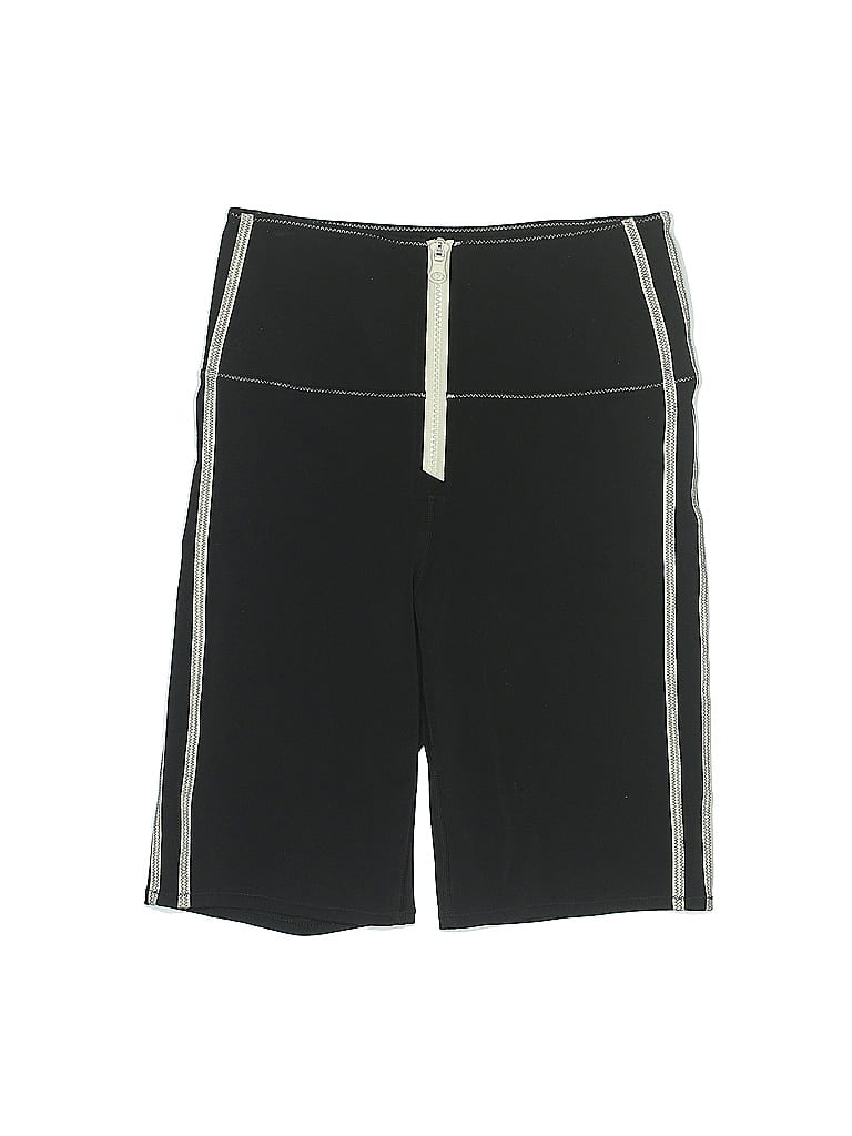 Bandier X Solid & Striped Color Block Solid Black Athletic Shorts Size