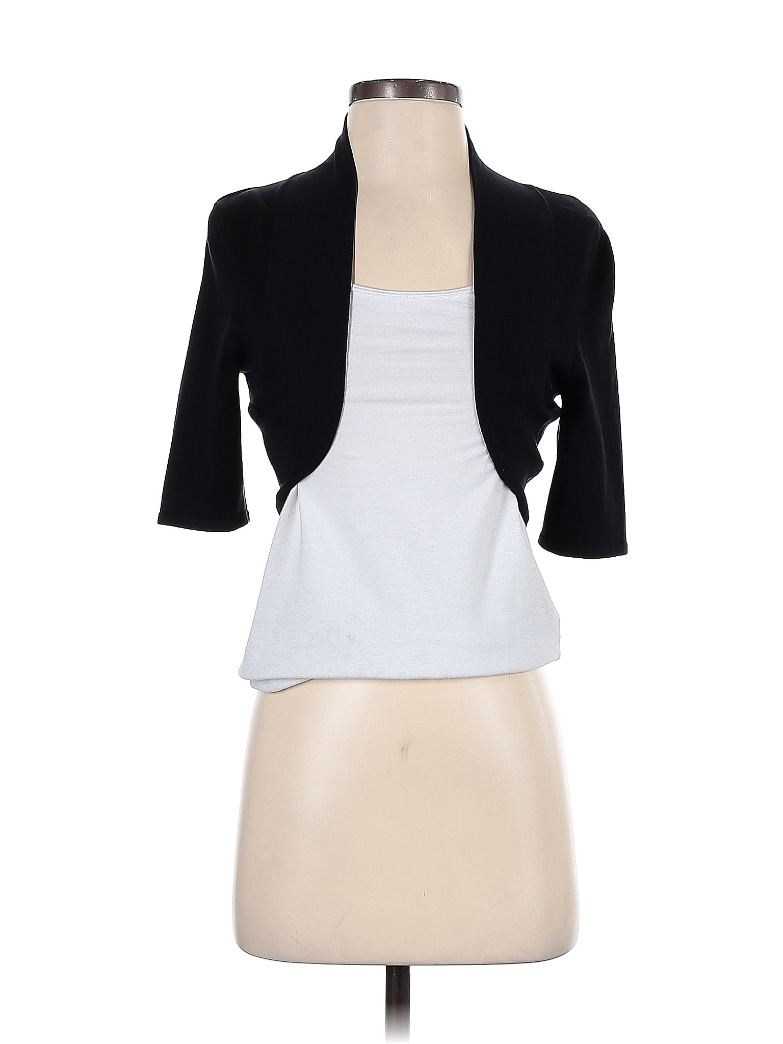 White House Black Market Color Block Solid Black Shrug Size S - 71% off ...