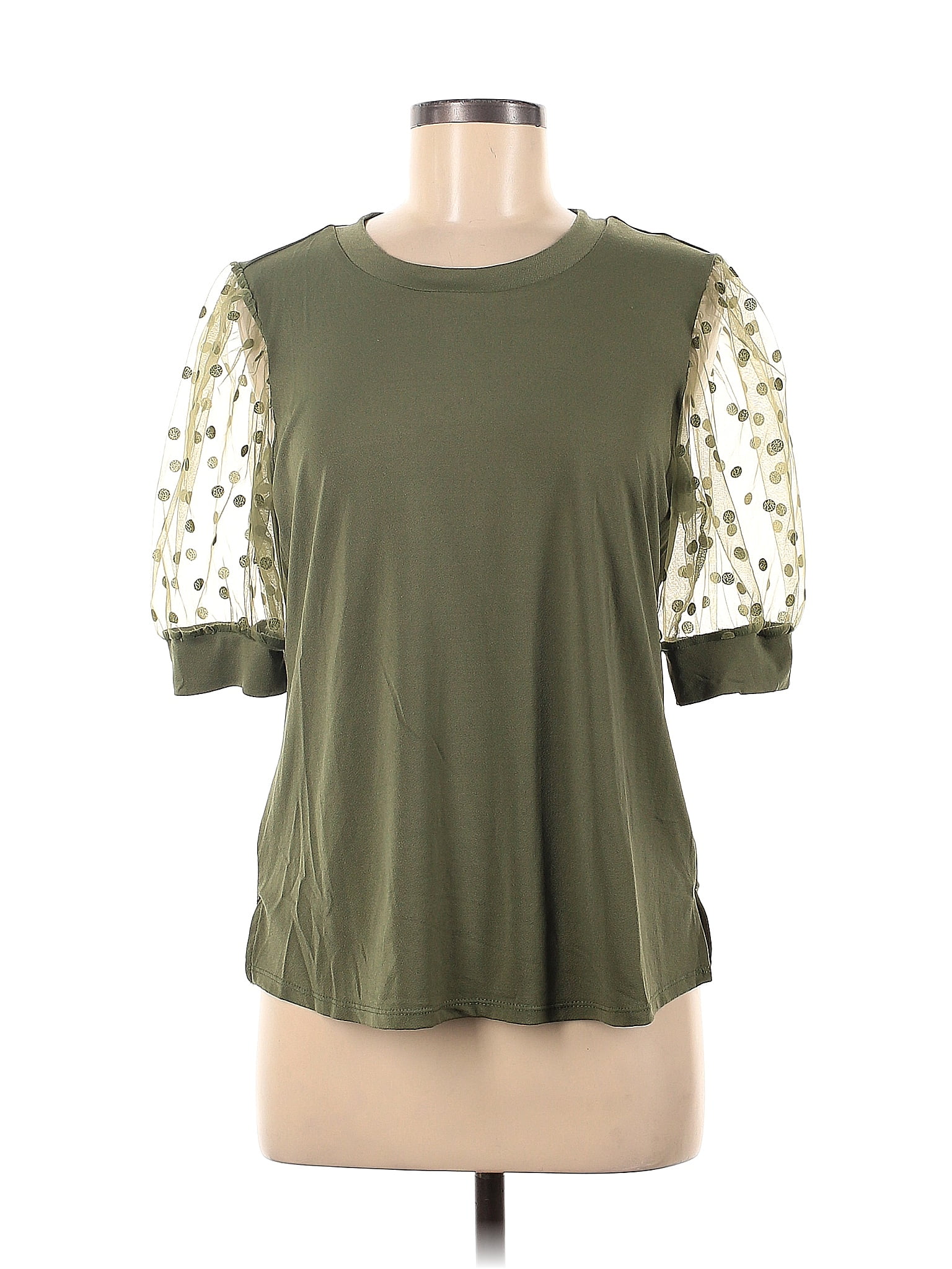 Alison Andrews Green Short Sleeve Blouse Size M - 75% off | ThredUp