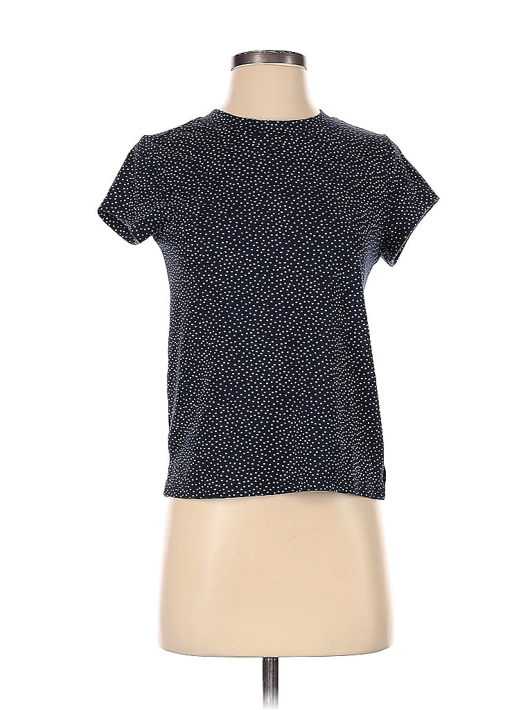T-shirt Ann Taylor LOFT Gris Simili Cuir Manches Courtes - Taille S, Occasion Très Bon état