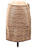 Haute Hippie Tweed Jacquard Marled Tortoise Snake Print Chevron-herringbone Brocade Ombre Gold Casual Skirt Size S - photo 1