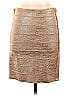Haute Hippie Tweed Jacquard Marled Tortoise Snake Print Chevron-herringbone Brocade Ombre Gold Casual Skirt Size S - photo 2