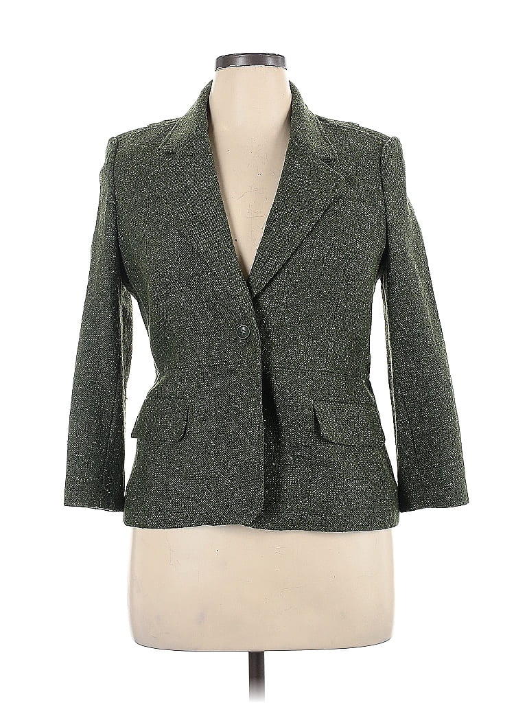 Daisy Fuentes 100% Polyester Tweed Green Blazer Size 14 - 68% off | ThredUp