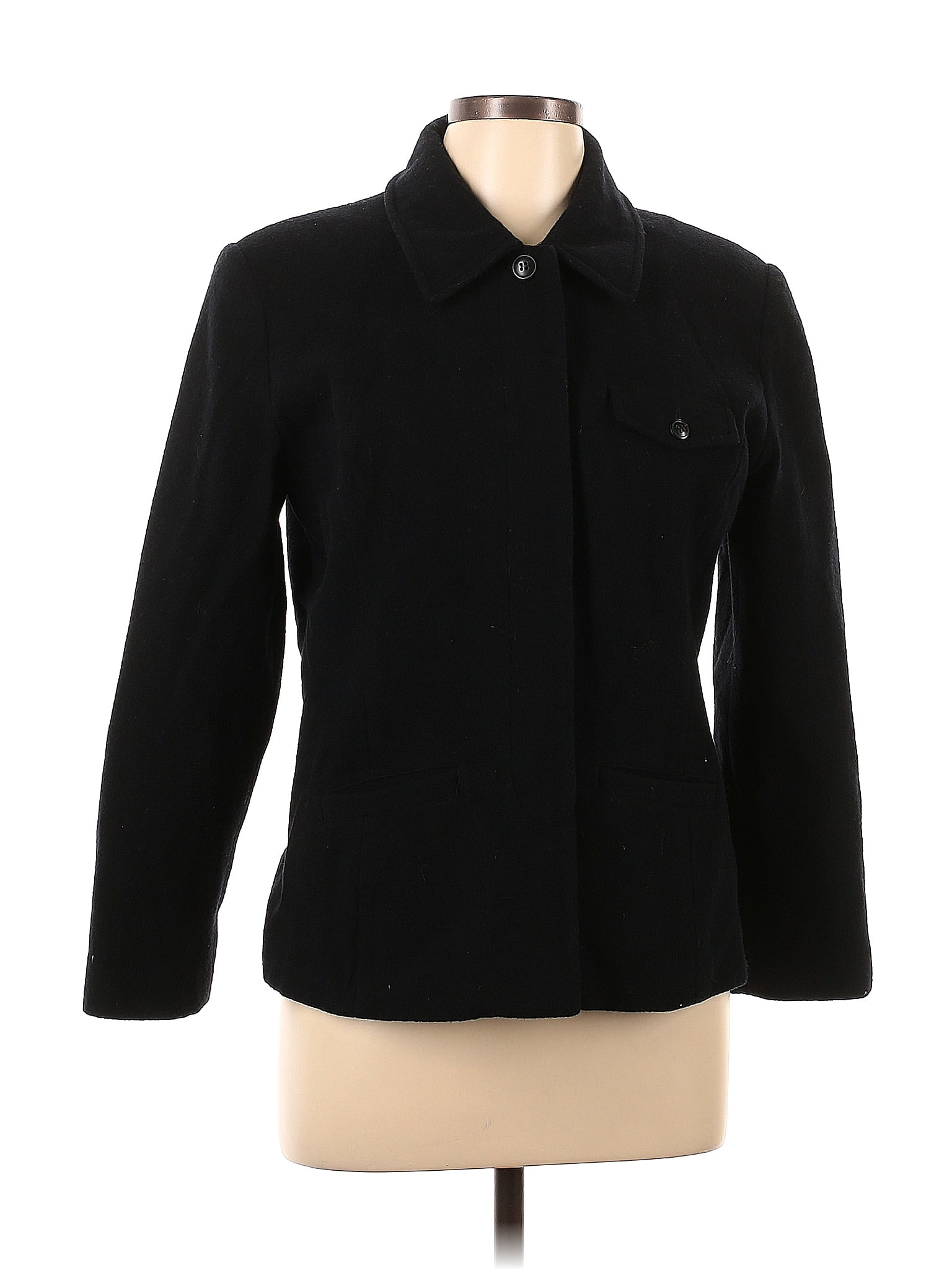 Ann Taylor LOFT Solid Black Blazer Size 12 (Petite) - 70% off