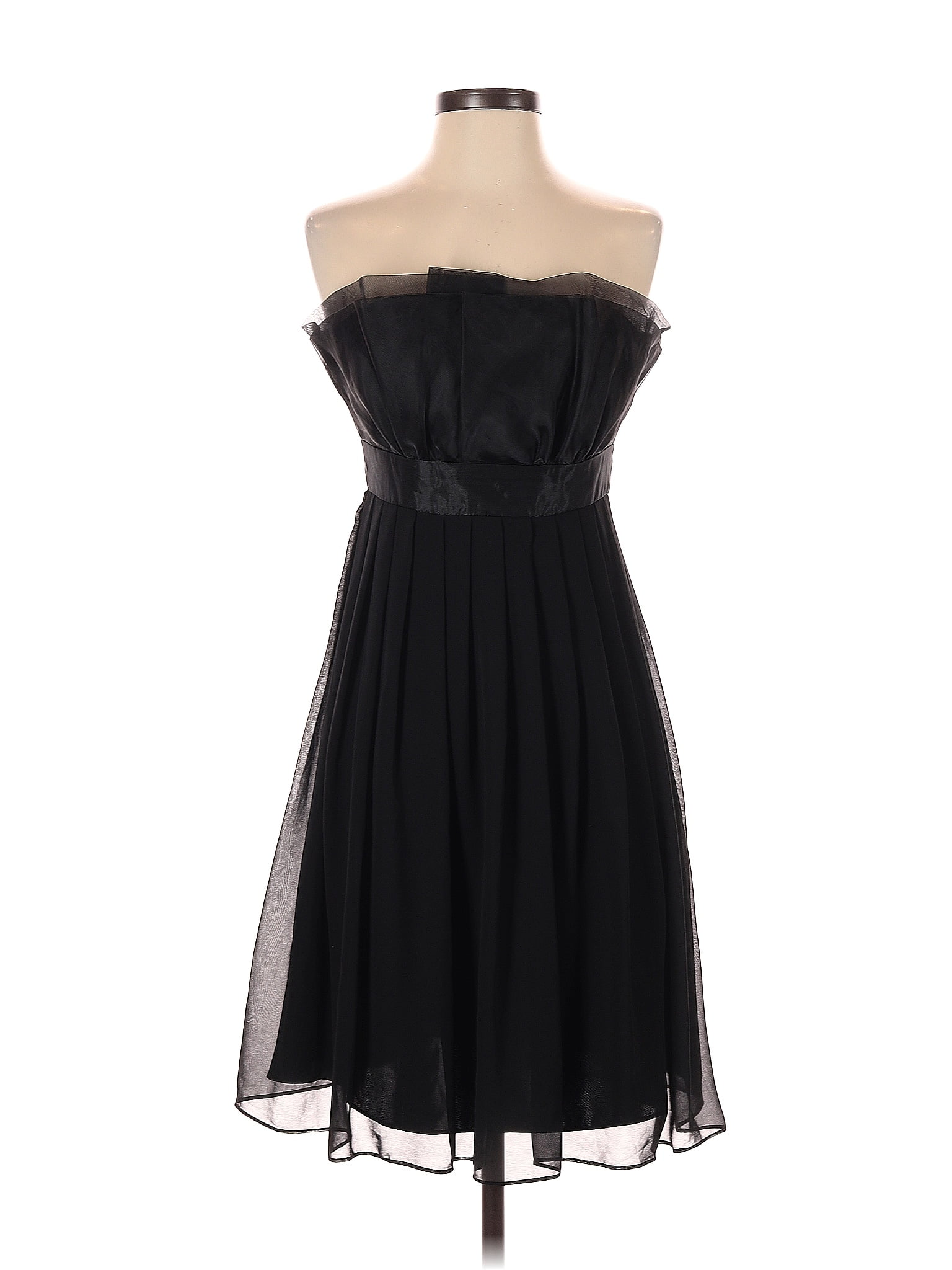 White House Black Market 100 Polyester Solid Black Cocktail Dress Size