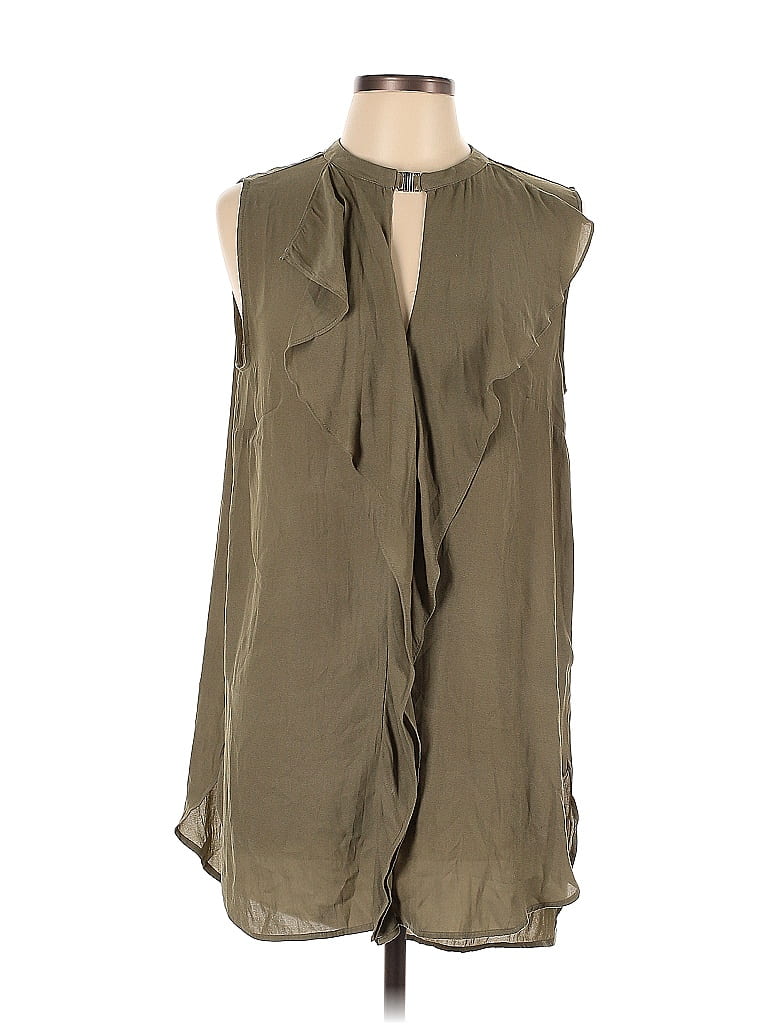 H&M 100% Polyester Green Sleeveless Blouse Size 14 - photo 1