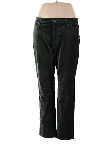 J.Jill Solid Green Jeans Size 14 - 71% off