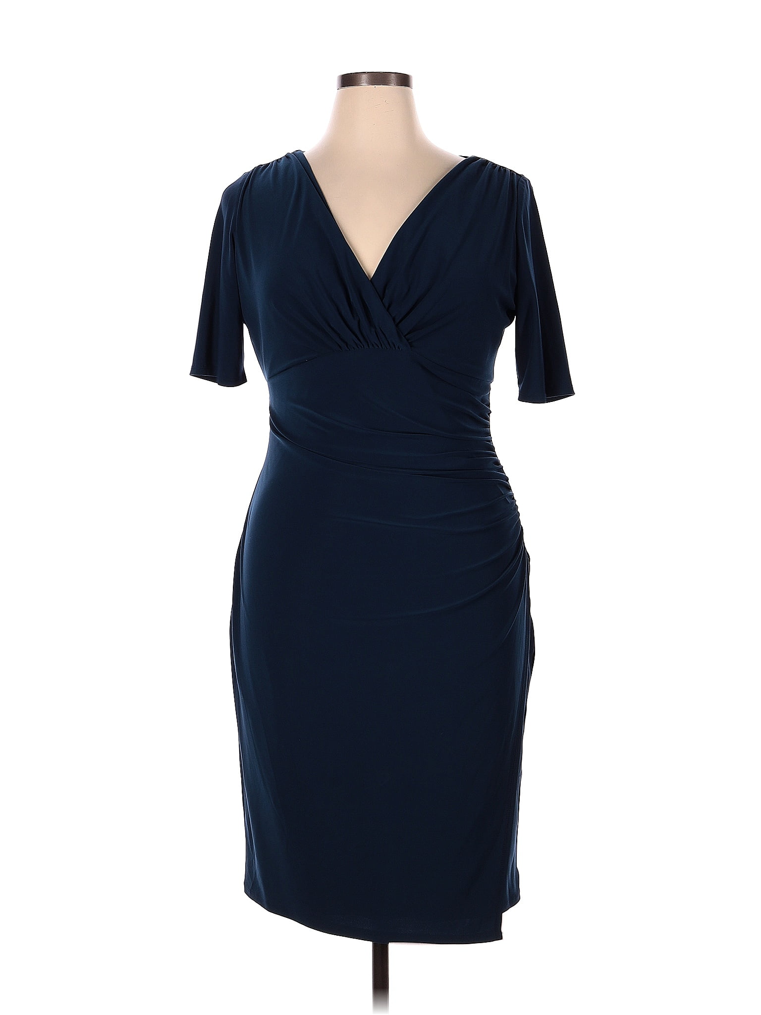 Evan Picone Solid Navy Blue Cocktail Dress Size 14 72 Off Thredup