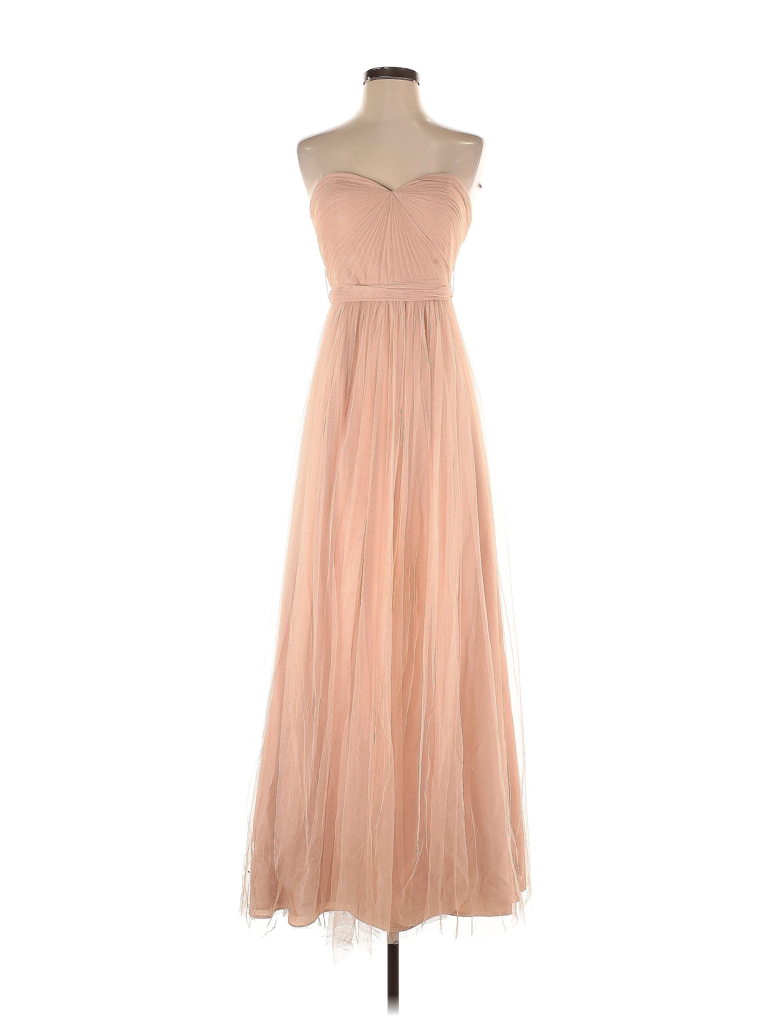 Jenny Yoo Collection 100% Polyester Solid Tan Cocktail Dress Size 2 ...
