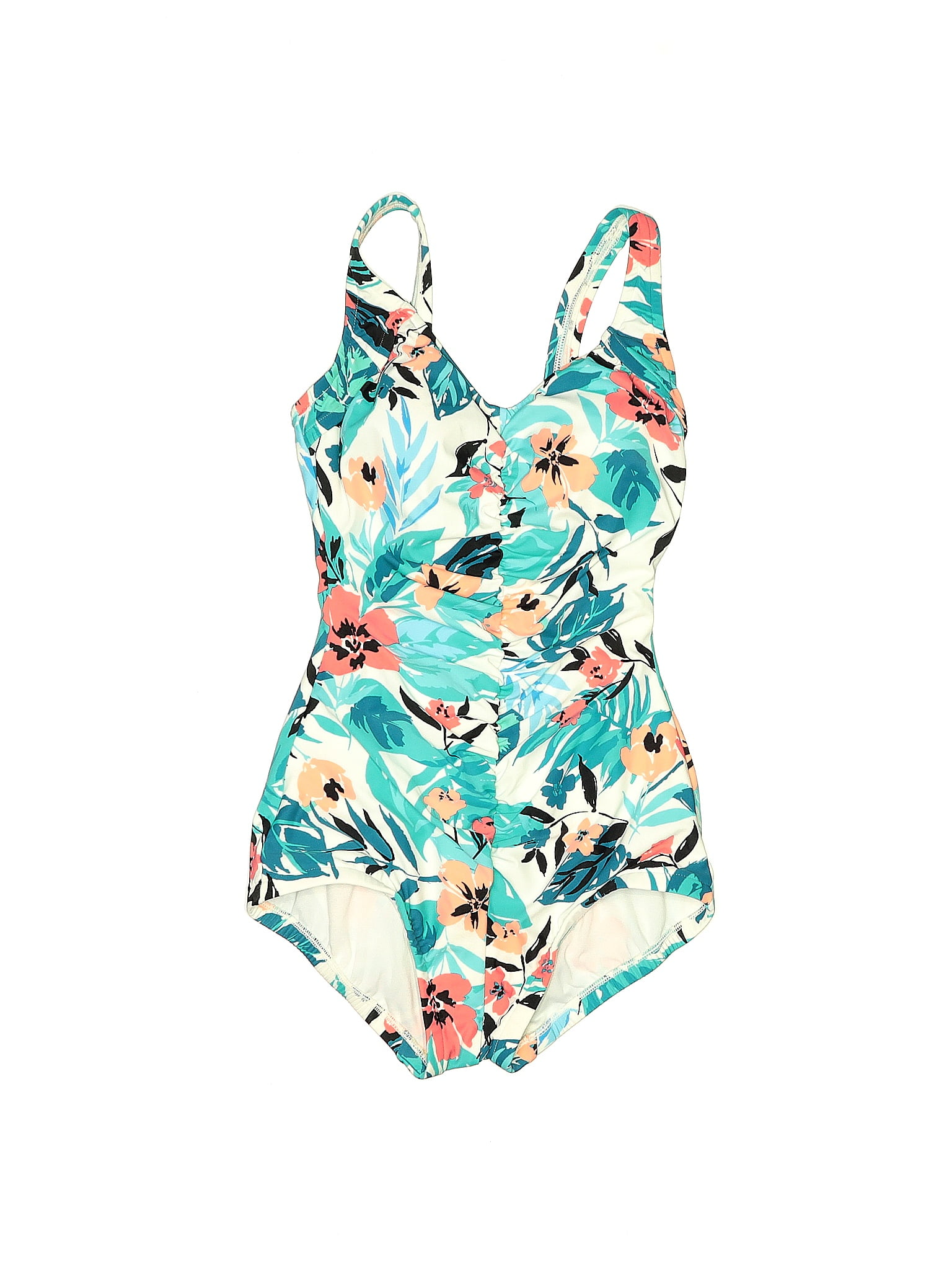 Miraclesuit Floral Multi Color Blue One Piece Swimsuit Size 8 65 Off