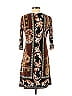 Mlle Gabrielle Paisley Baroque Print Batik Brown Casual Dress Size S - photo 2