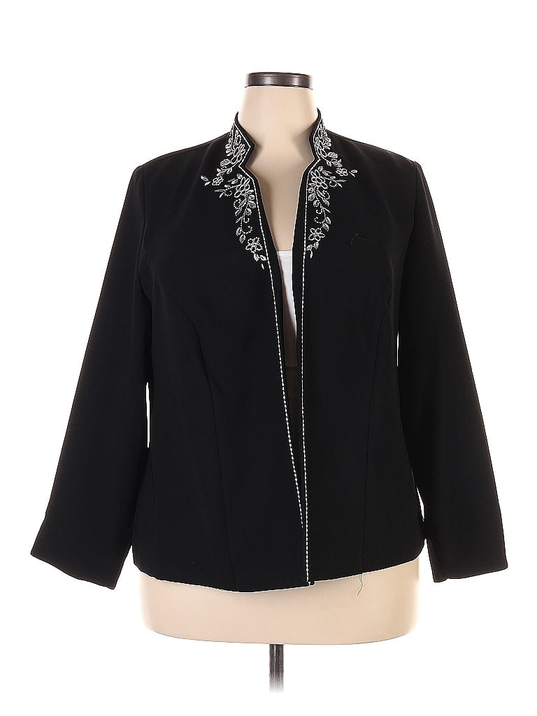 KS Women's Collection 100% Polyester Solid Black Jacket Size 16 - 65% ...