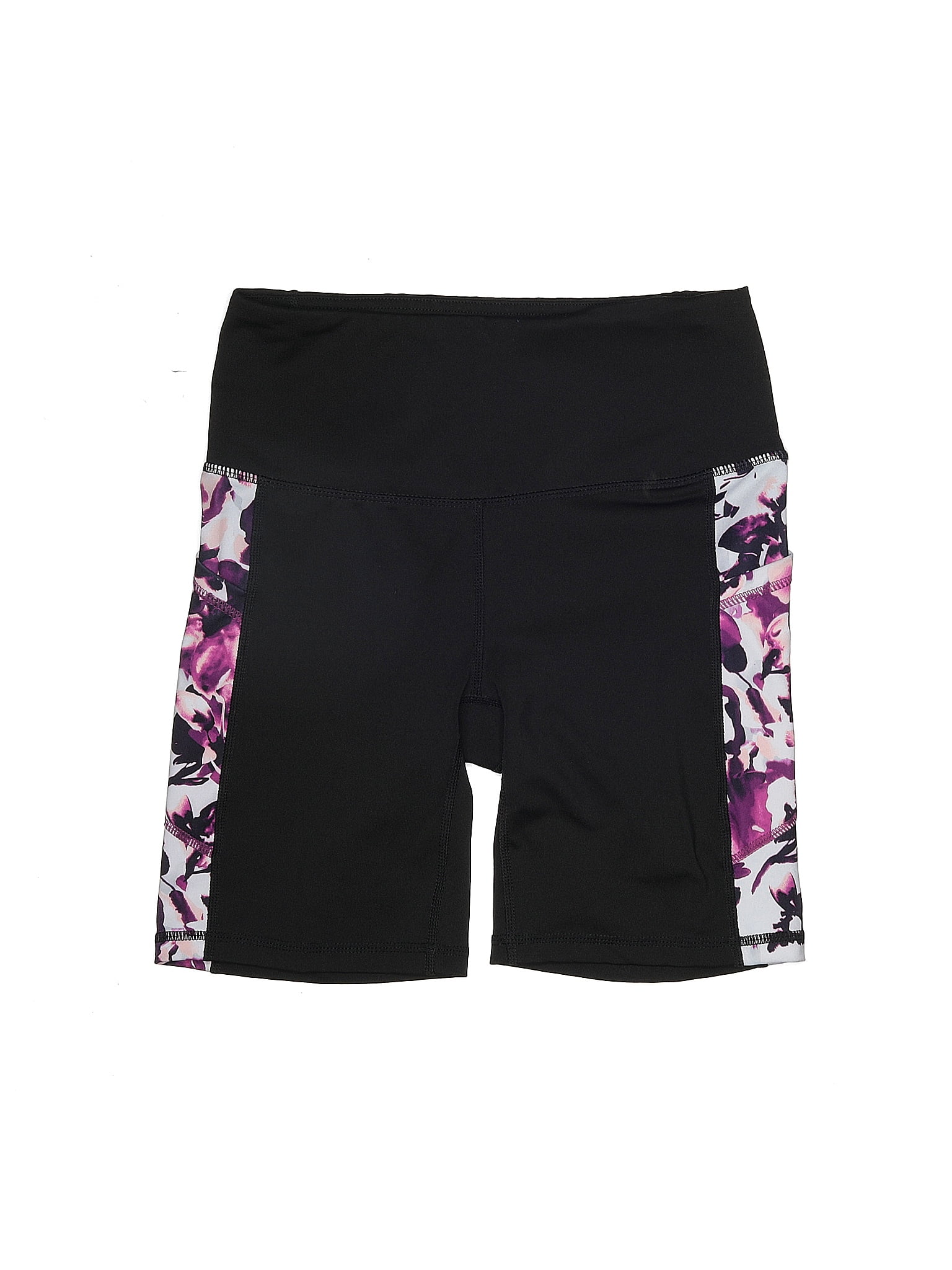 GAIAM Color Block Floral Black Athletic Shorts Size XS - 32% off