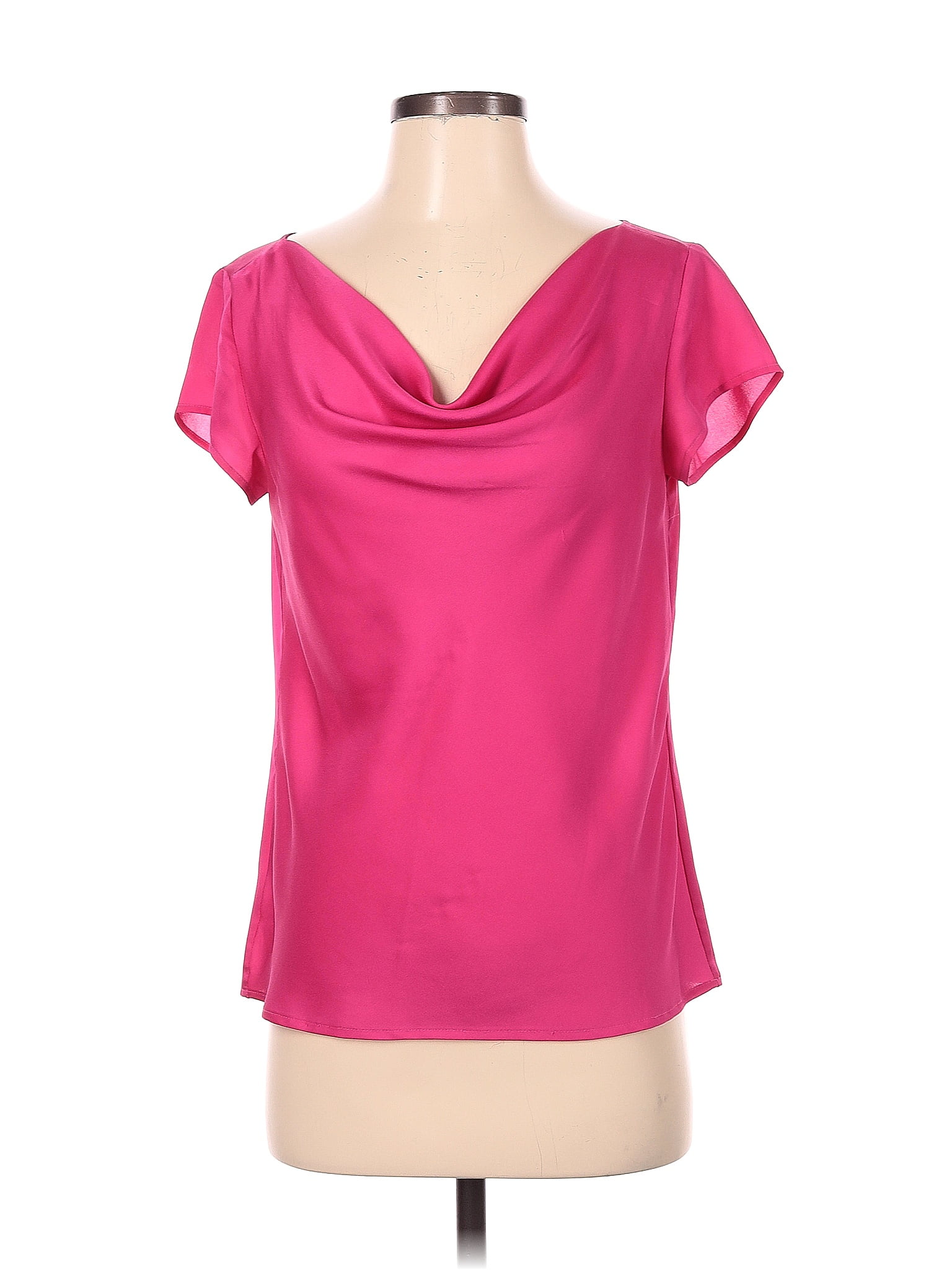 Ann Taylor 100 Polyester Pink Short Sleeve Blouse Size Xs 77 Off