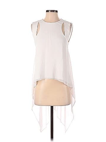 BCBGMAXAZRIA Solid White Sleeveless Blouse Size XS 82 off ThredUp