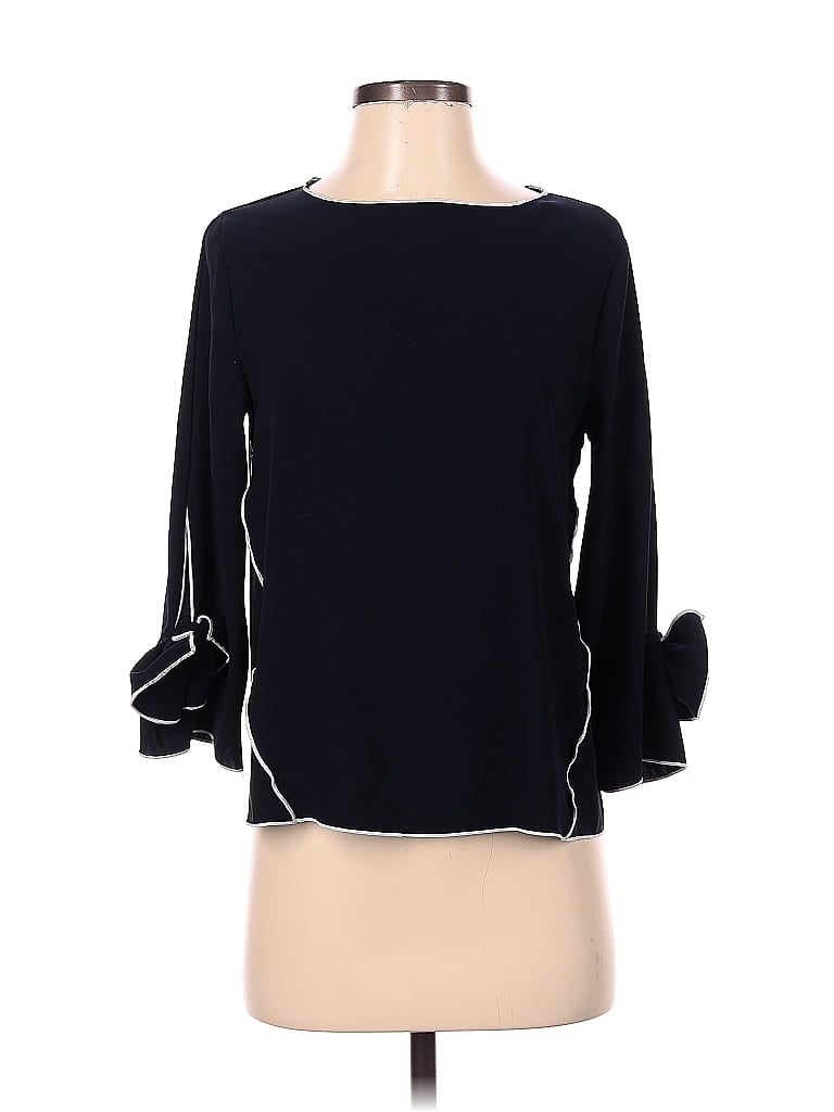 Zara Basic 100% Polyester Black 3/4 Sleeve Blouse Size S - photo 1