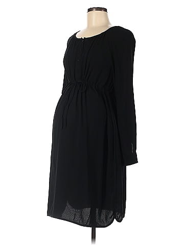 Gap - Maternity 100% Polyester Solid Black Casual Dress Size M (Maternity)  - 62% off