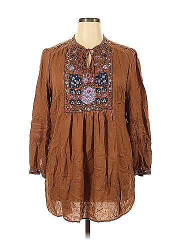 Soft Surroundings Brown Casual Dress Size XL - 63% off