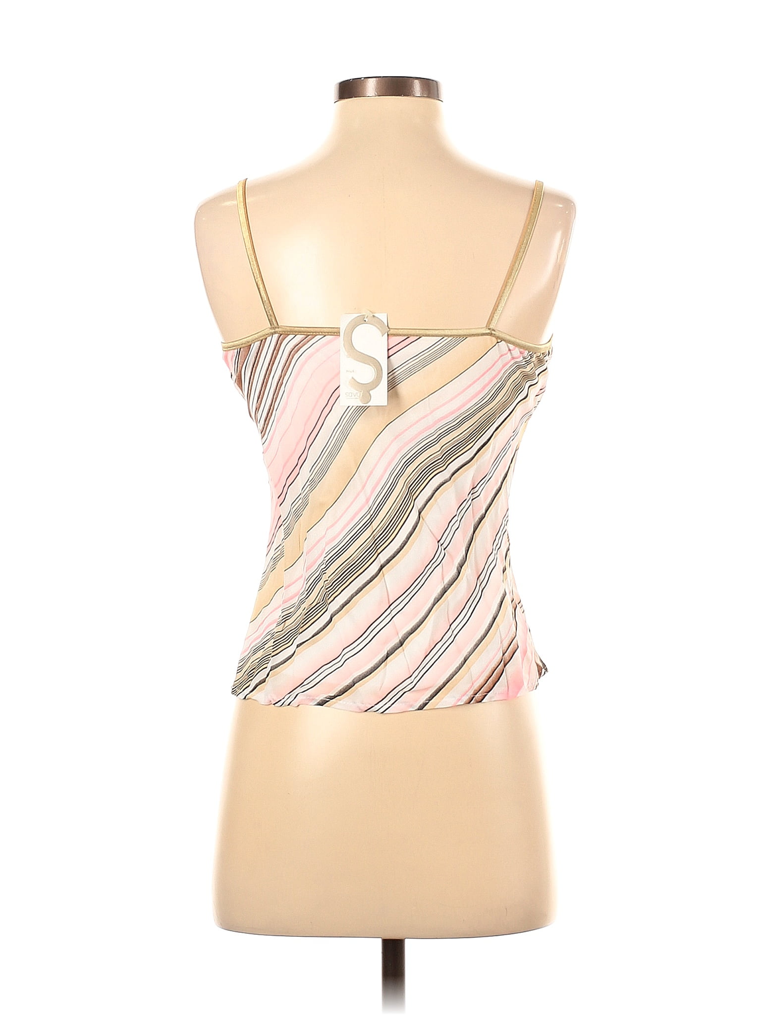 Sava 100% Viscose Stripes Pink Sleeveless Top Size 2 (Petite) - 60