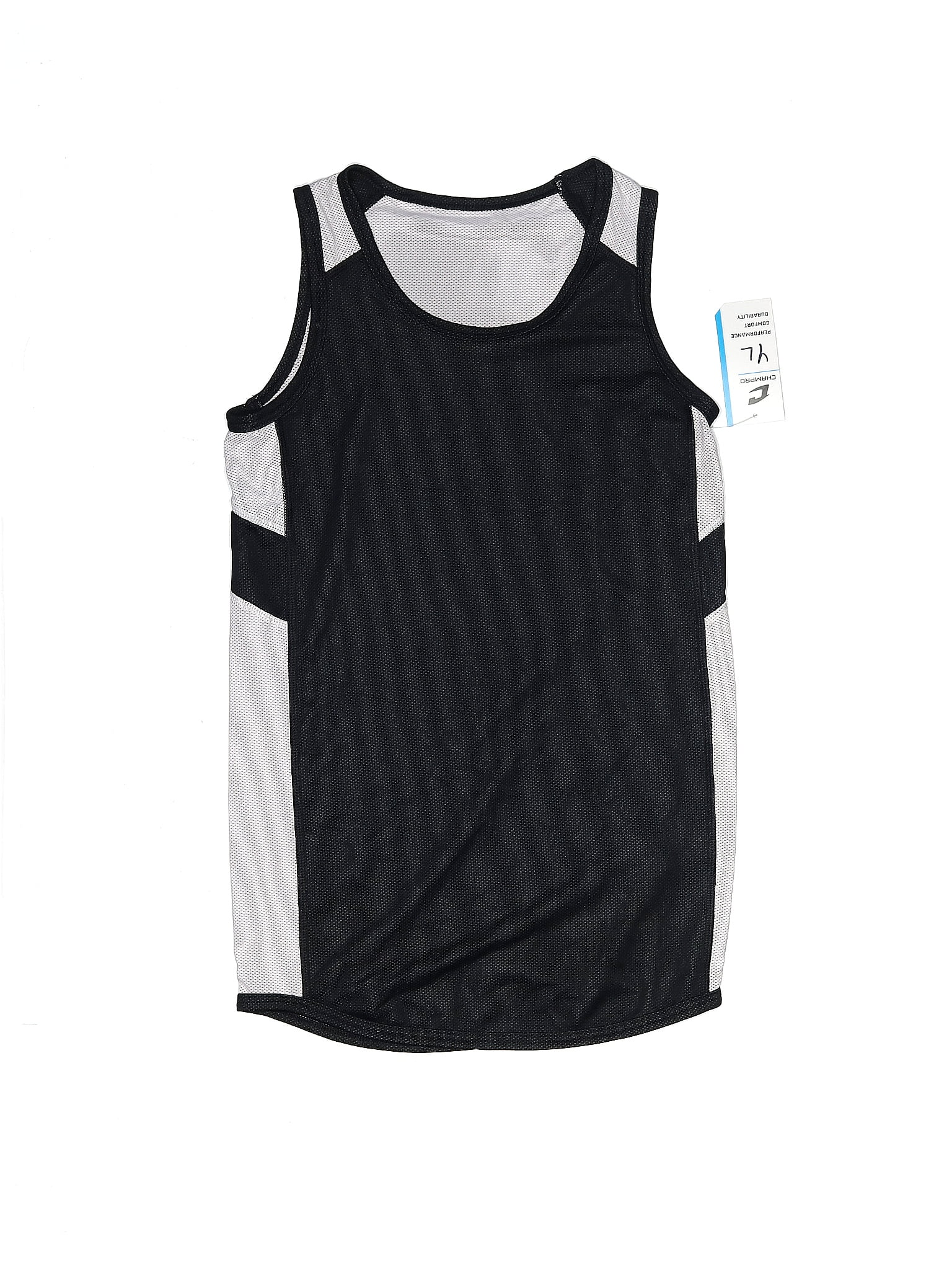 Champro Sports 100% Polyester Color Block Solid Black Active Tank Size ...