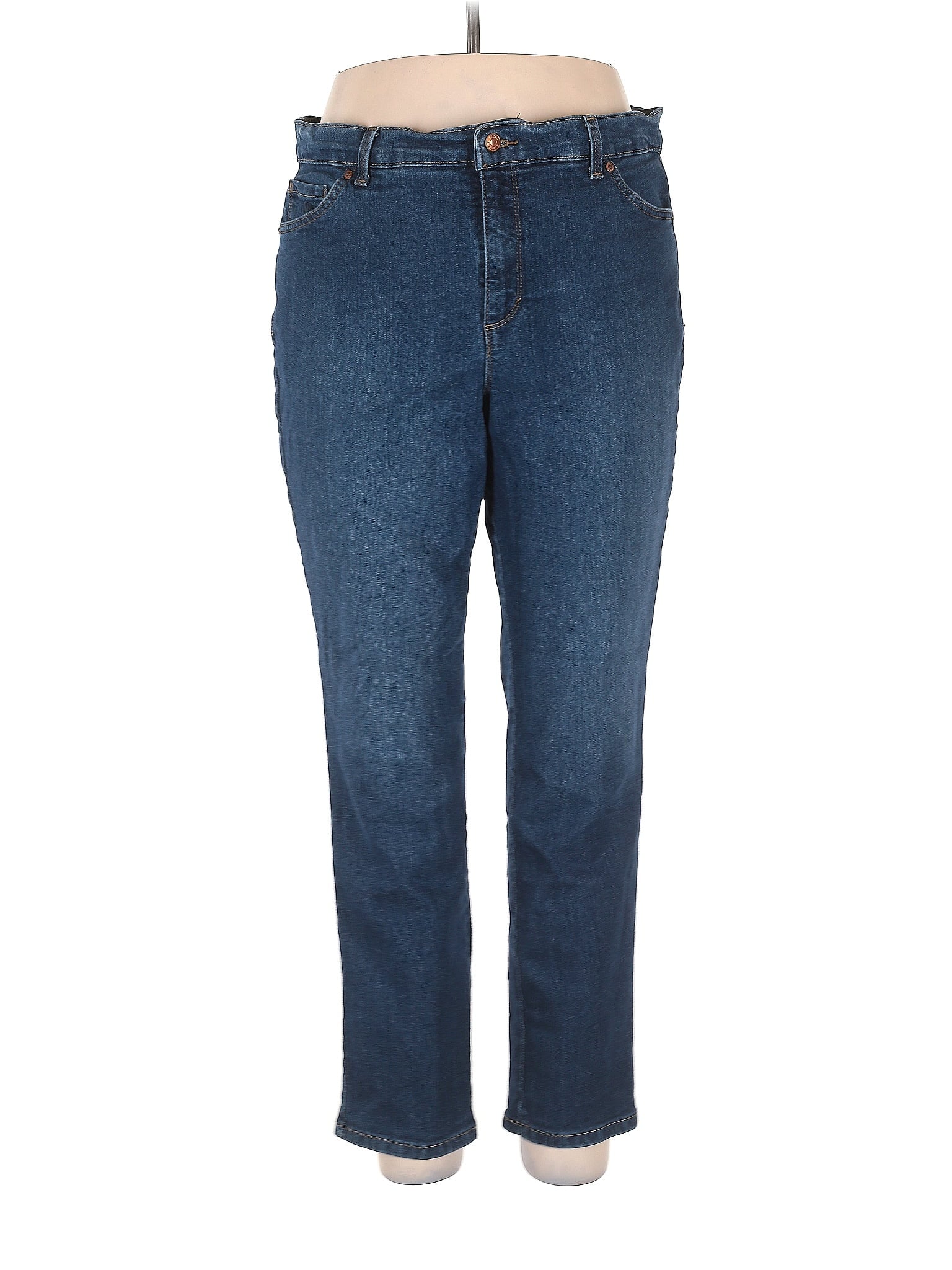 Gloria Vanderbilt Solid Blue Jeans Size 16 56 off ThredUp