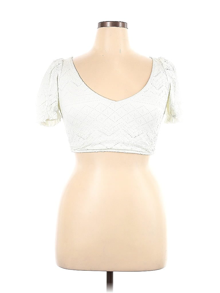 Roxy White Short Sleeve Top Size XL - photo 1