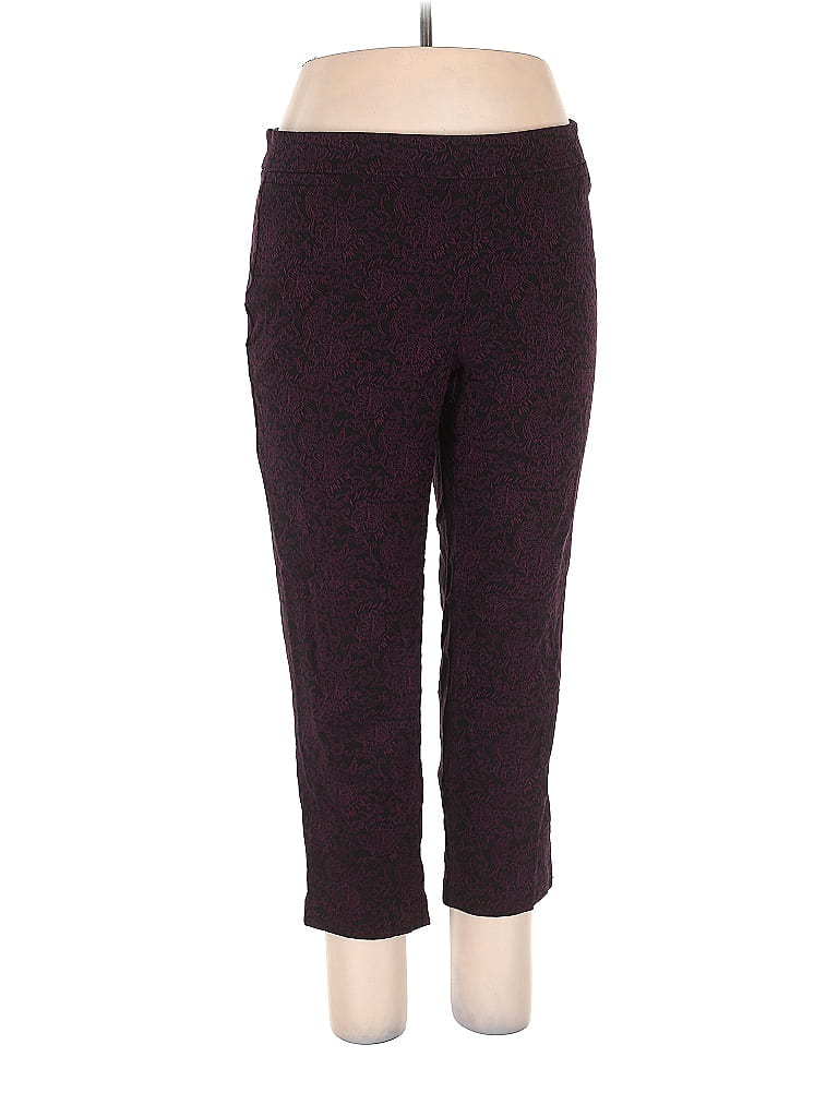 Avenue Tweed Chevron-herringbone Burgundy Fleece Pants Size 14 (petite) - photo 1