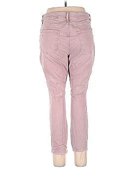 LC LAUREN CONRAD Jeans Women's Size 6 Pink Heart Skinny Mid Crop Zip Denim  0395