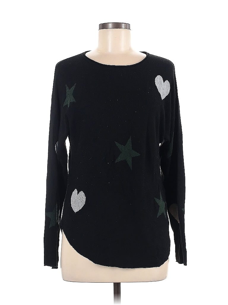 Rachel Zoe Hearts Stars Black Pullover Sweater Size M - photo 1