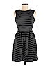 Ivy & Blu Stripes Black Casual Dress Size 6 - photo 1