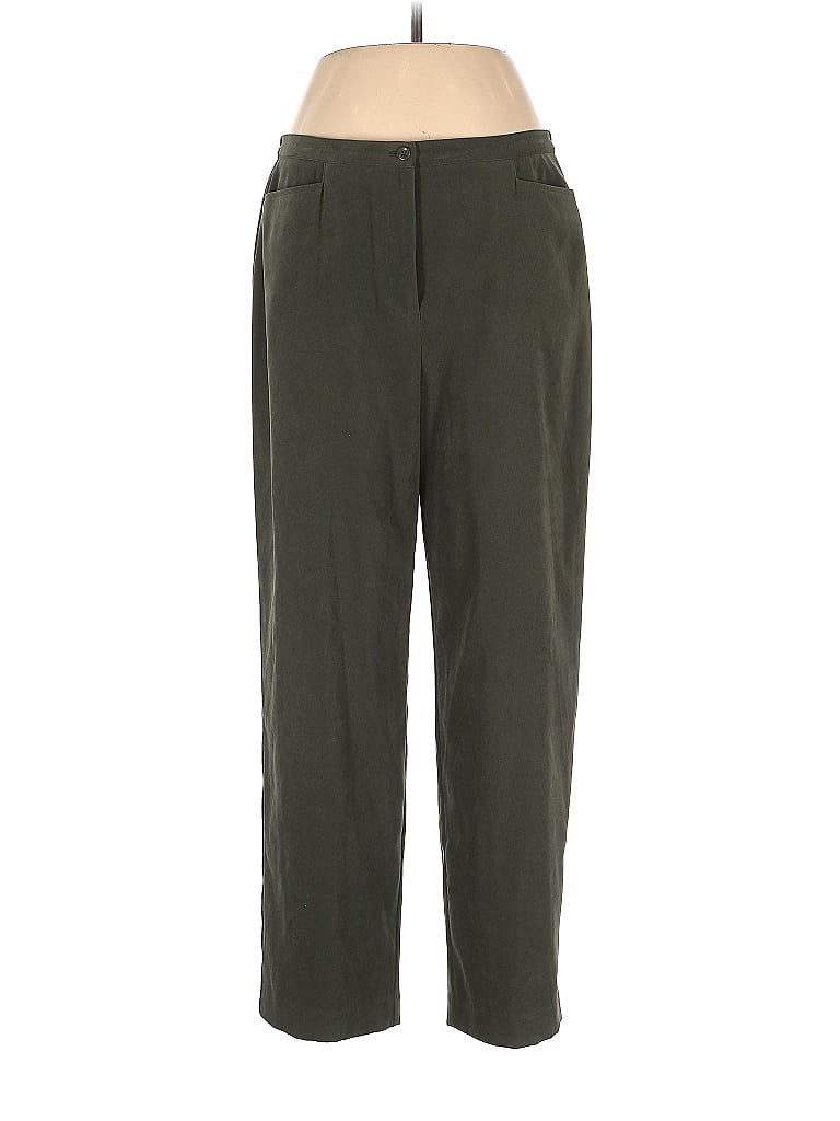 JM Collection Solid Green Casual Pants Size 12 (Petite) - photo 1