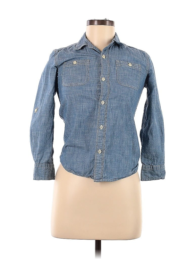 Gap 100% Cotton Blue Long Sleeve Button-Down Shirt Size M - photo 1