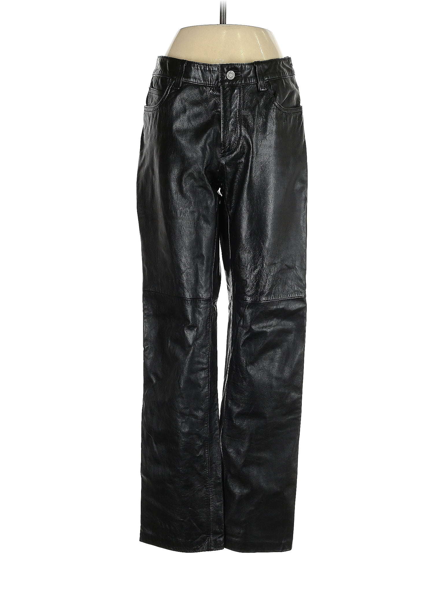 Gap 100% Leather Black Leather Pants Size 2 - 67% off | ThredUp