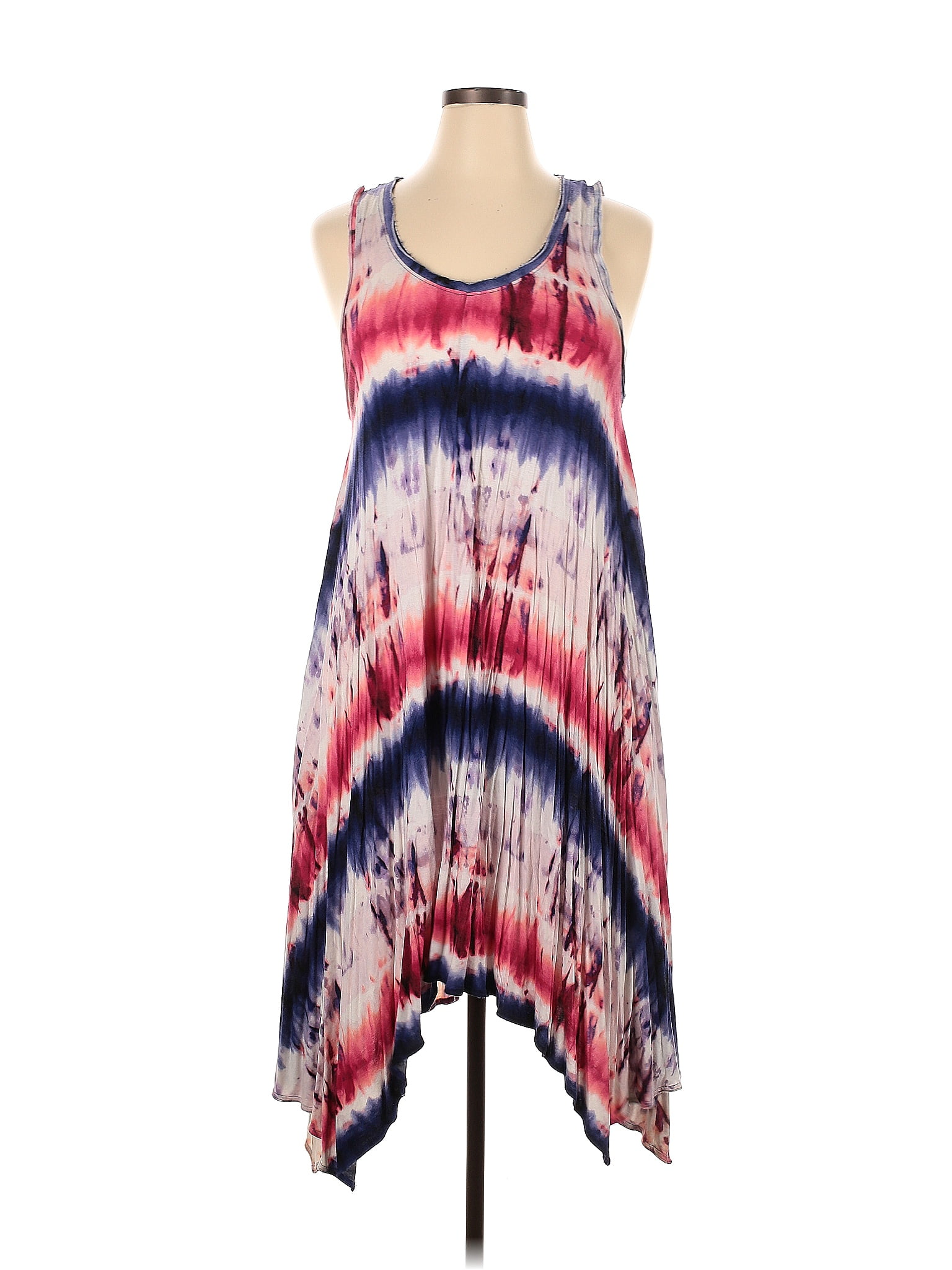 Simply Vera Vera Wang 100% Rayon Tie-dye Multi Color Pink Casual Dress Size  XL - 46% off