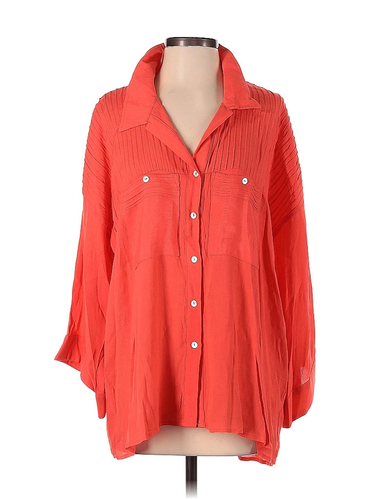 VICI 100% Rayon Red Long Sleeve Blouse Size XS - photo 1