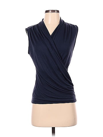 Navy Blue Sleeveless Blouse