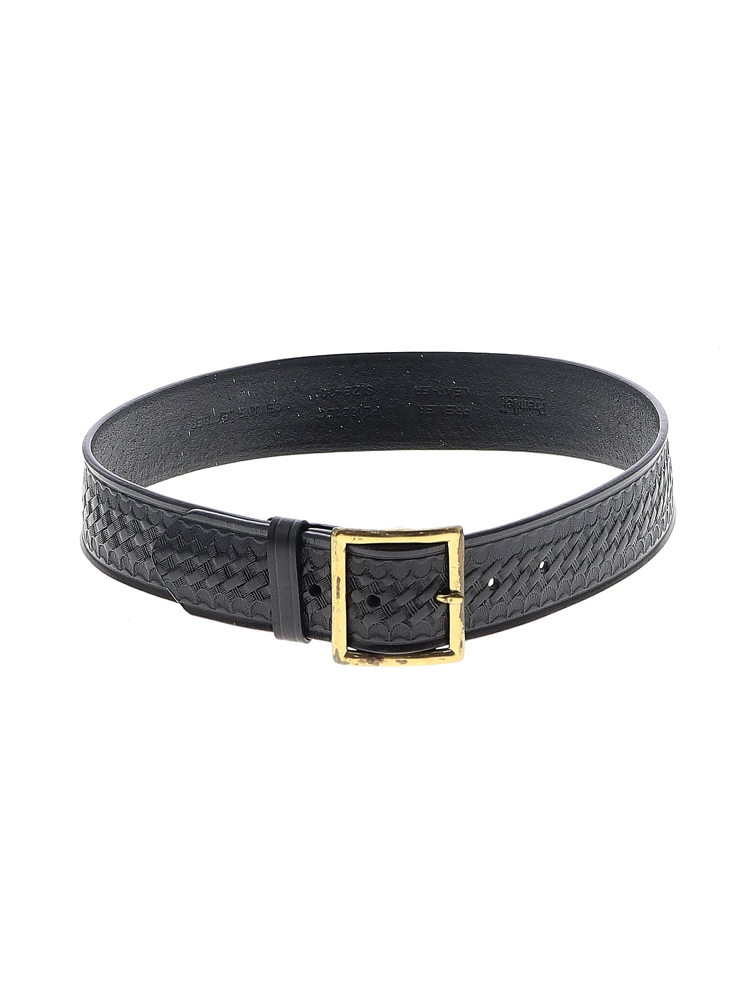Premiere Collection 100 Leather Solid Black Leather Belt Size 30 (Plus
