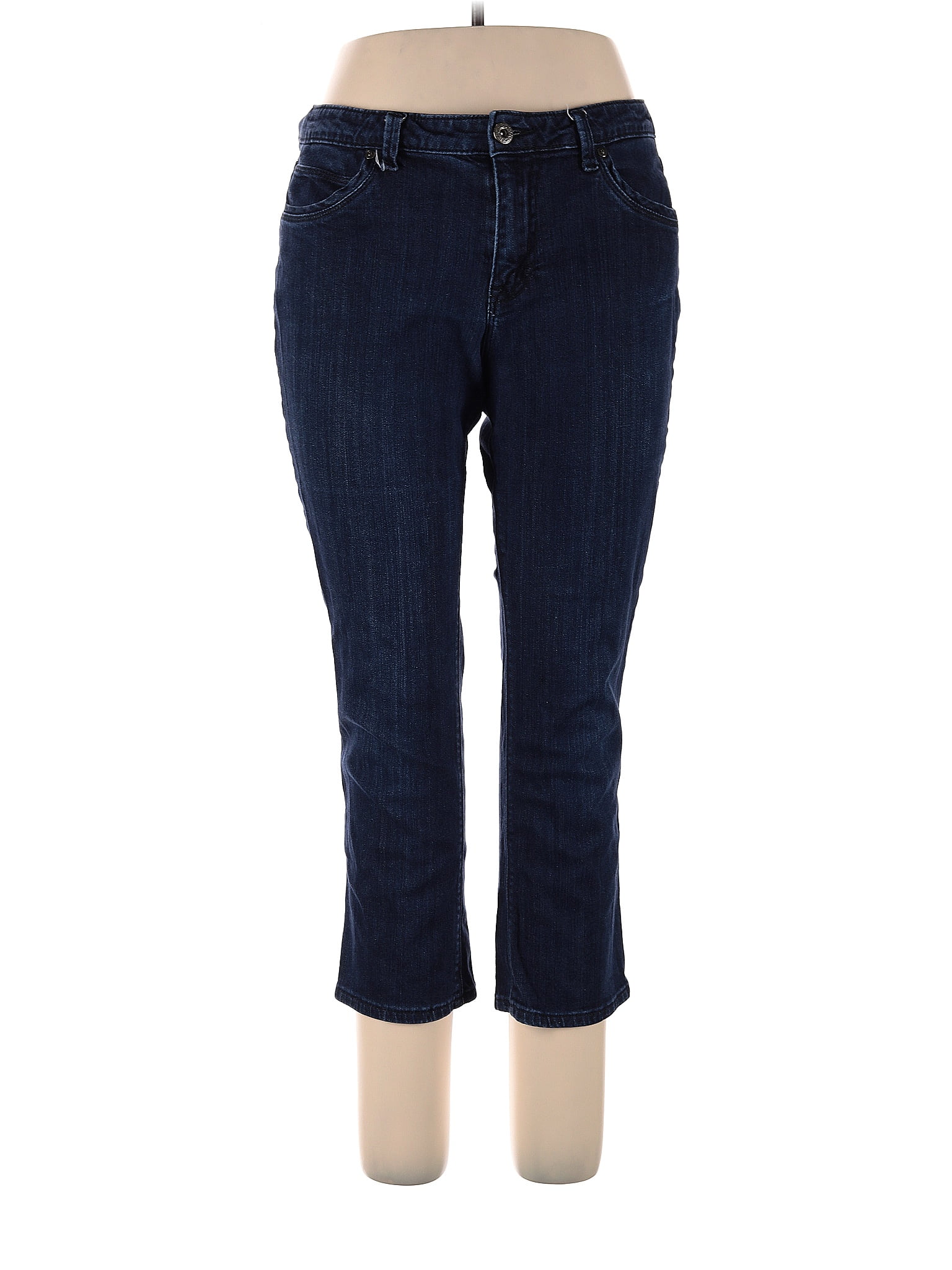 ST Johns BAY Womens Straight Leg Jeans High Rise Stretch Classic