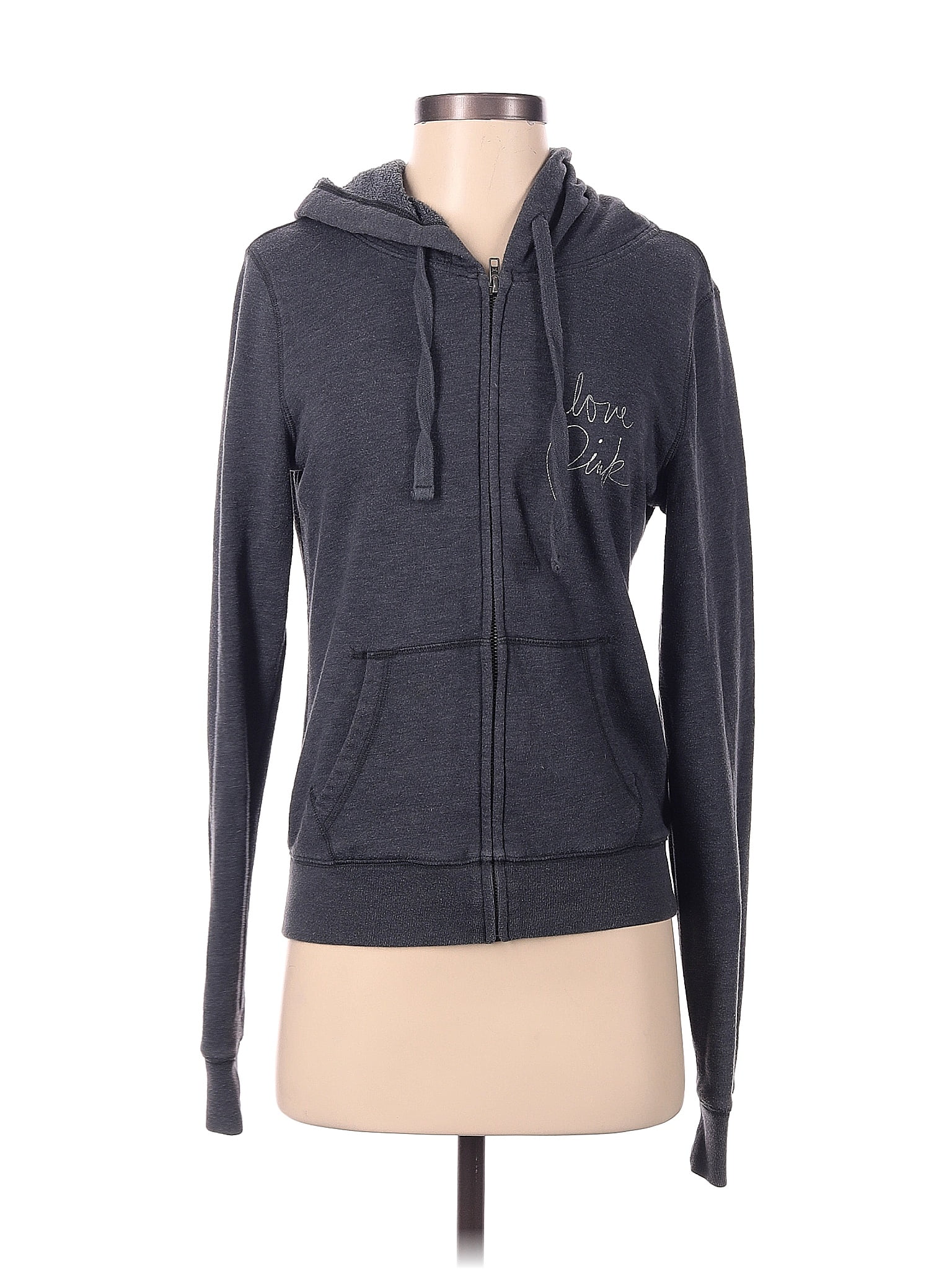 Victoria's Secret Pink Solid Gray Zip Up Hoodie Size XS 51 off ThredUp