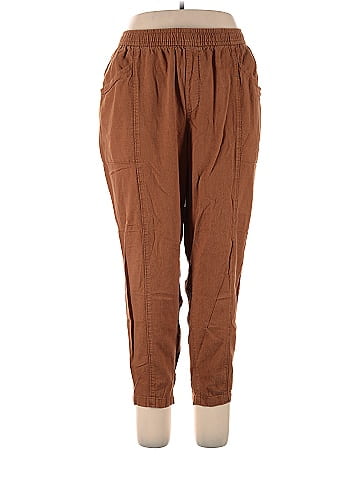 Old Navy Solid Brown Linen Pants Size XL - 40% off