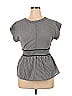 Monteau Gray Black Short Sleeve Blouse Size XL - photo 1