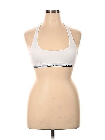 Calvin Klein Color Block Graphic White Sports Bra Size XL - 69% off