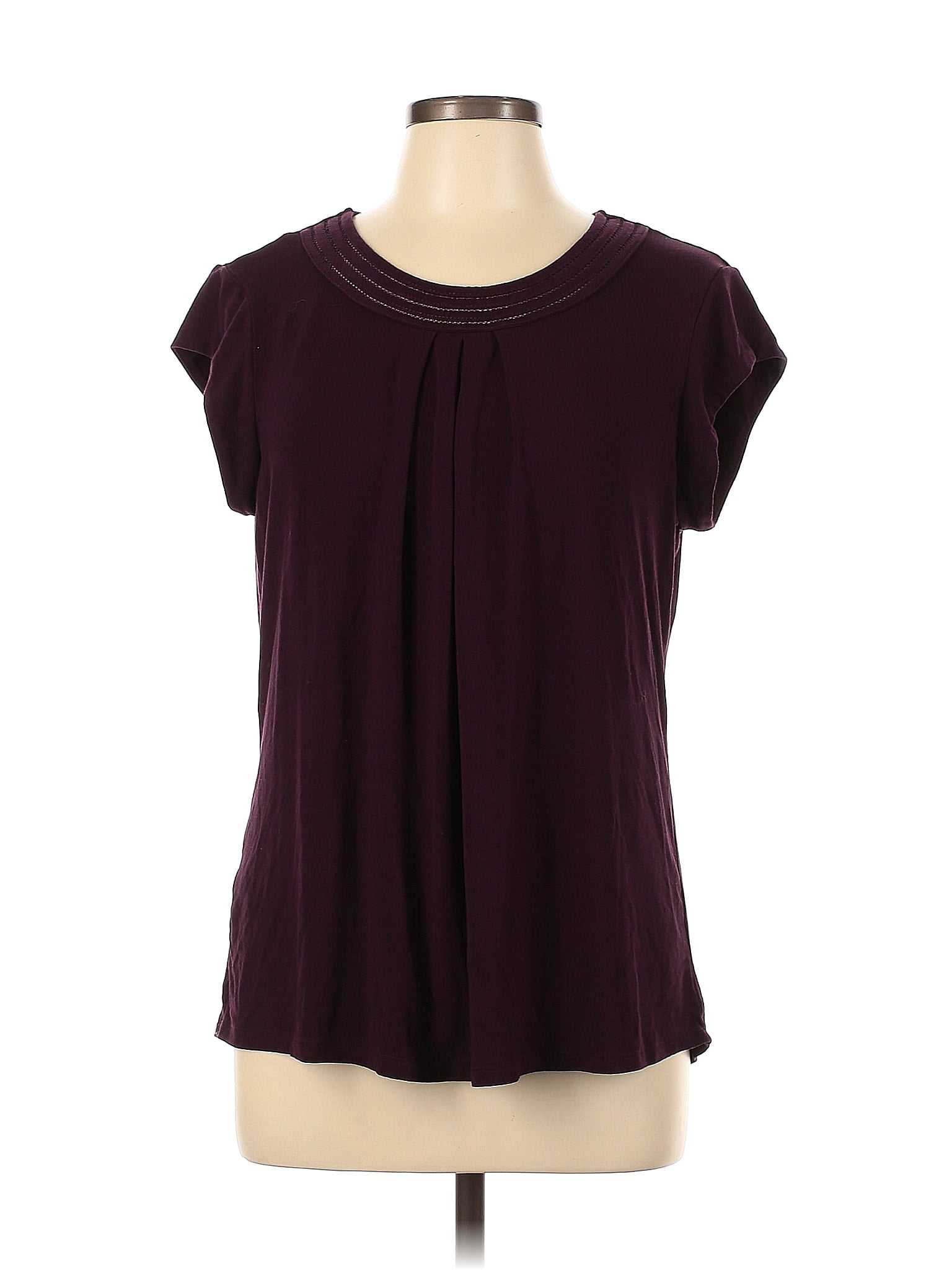 Daniel Rainn Purple Burgundy Short Sleeve Top Size L - 68% off | ThredUp