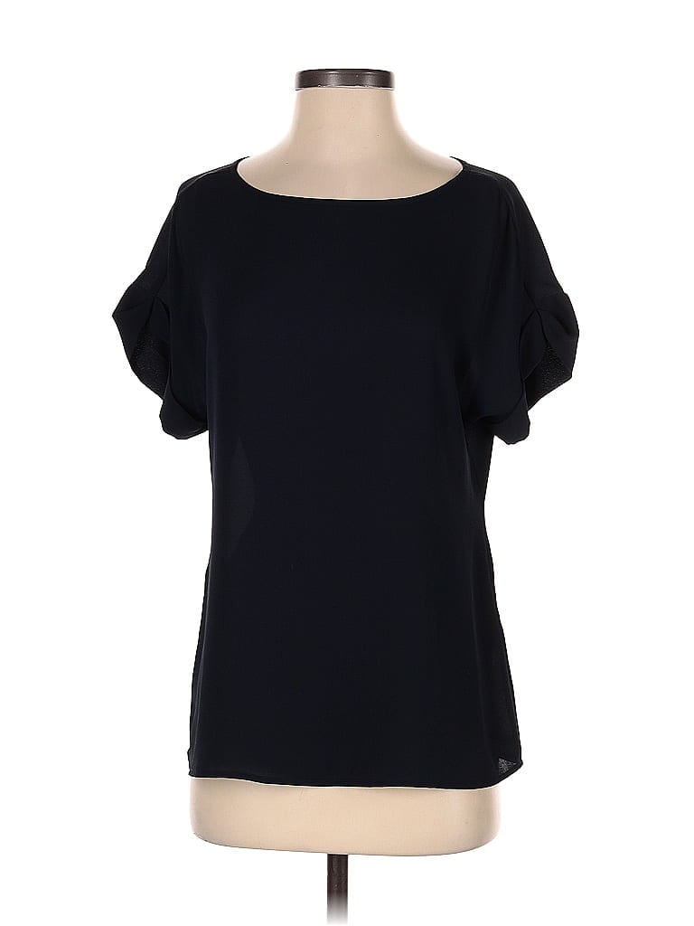 Pre-owned Banana Republic Short Sleeve Blouse In Black