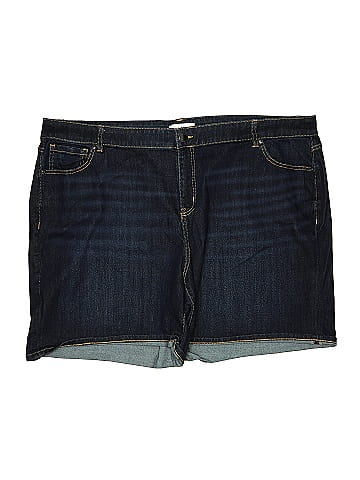 Lane Bryant Solid Black Blue Denim Shorts Size 24 (Plus) - 63% off